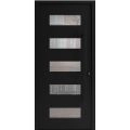 Front Exterior Prehung Aluminum Door / Iron 0255 Black / Entry Steel Metal Classic Painted 36 x 80 (36" x 80")-Right-hand Inswing Black