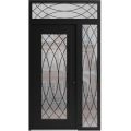 Front Exterior Prehung Aluminum Door / Iron 1600 Black / Entry Steel Metal Classic Painted 52 x 94 (36+16" x 80+14")-Right-hand Inswing Black