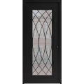 Front Exterior Prehung Aluminum Door / Iron 1600 Black / Entry Steel Metal Classic Painted 36 x 80 (36" x 80")-Right-hand Inswing Black