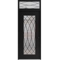 Front Exterior Prehung Aluminum Door / Iron 1600 Black / Entry Steel Metal Classic Painted 36 x 94 (36" x 80+14")-Right-hand Inswing Black