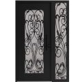 Front Exterior Prehung Aluminum Door / Iron 1601 Black / Entry Steel Metal Classic Painted 50 x 80 (36+14" x 80")-Left-hand Inswing Black