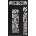 Front Exterior Prehung Aluminum Door / Iron 1601 Black / Entry Steel Metal Classic Painted 52 x 94 (36+16" x 80+14")-Left-hand Inswing Black