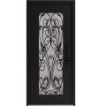 Front Exterior Prehung Aluminum Door / Iron 1601 Black / Entry Steel Metal Classic Painted 36 x 80 (36" x 80")-Right-hand Inswing Black
