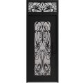 Front Exterior Prehung Aluminum Door / Iron 1601 Black / Entry Steel Metal Classic Painted 36 x 94 (36" x 80+14")-Left-hand Inswing Black