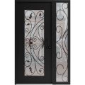 Front Exterior Prehung Aluminum Door / Iron 1633 Black / Entry Steel Metal Classic Painted 52 x 80 (36+16" x 80")-Right-hand Inswing Black