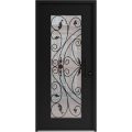 Front Exterior Prehung Aluminum Door / Iron 1633 Black / Entry Steel Metal Classic Painted 36 x 80 (36" x 80")-Right-hand Inswing Black
