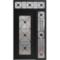 Front Exterior Prehung Aluminum Door / Iron 1655 Black / Entry Steel Metal Classic Painted 48 x 92 (36+12" x 80+12")-Right-hand Inswing Black