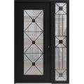 Front Exterior Prehung Aluminum Door / Iron 1655 Black / Entry Steel Metal Classic Painted 52 x 80 (36+16" x 80")-Right-hand Inswing Black