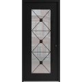 Front Exterior Prehung Aluminum Door / Iron 1655 Black / Entry Steel Metal Classic Painted 36 x 80 (36" x 80")-Right-hand Inswing Black