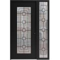 Front Exterior Prehung Aluminum Door / Iron 1688 Black / Entry Steel Metal Classic Painted 48 x 80 (36+12" x 80")-Right-hand Inswing Black