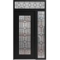 Front Exterior Prehung Aluminum Door / Iron 1688 Black / Entry Steel Metal Classic Painted 52 x 94 (36+16" x 80+14")-Left-hand Inswing Black