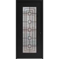 Front Exterior Prehung Aluminum Door / Iron 1688 Black / Entry Steel Metal Classic Painted 36 x 80 (36" x 80")-Right-hand Inswing Black