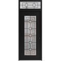 Front Exterior Prehung Aluminum Door / Iron 1688 Black / Entry Steel Metal Classic Painted 36 x 96 (36" x 80+16")-Left-hand Inswing Black