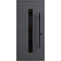Front Exterior Prehung Steel Door / Ronex 0130 Grey / Entry Metal Modern Painted W36" x H80" Left hand Inswing Gray