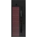 Front Exterior Prehung Steel Door / Ronex 0162 Red Oak / Transom Window Sidelite / Entry Metal Modern Painted W36" x H80+16" Left hand Inswing Red Oak