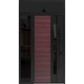 Front Exterior Prehung Steel Door / Ronex 0162 Red Oak / Sidelight and Transom Window Sidelite / Entry Metal Modern Painted W36+14" x H80+16" Left hand Inswing Red Oak