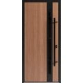 Front Exterior Prehung Steel Door / Ronex 1033 Teak / Entry Metal Modern Painted W36" x H80" Left hand Inswing Oak