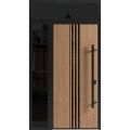 Front Exterior Prehung Steel Door / Ronex 1055 Teak / Sidelight and Transom Window Sidelite / Entry Metal Modern Painted W36+16" x H80+16" Left hand Inswing Oak
