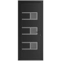Front Exterior Prehung Metal-Plastic Door | Manux 8933 Walnut | Office Commercial and Residential Doors Entrance Patio Garage W36" x H80" Left hand Inswing Black Matte