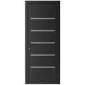 Front Exterior Prehung Metal-Plastic Door | Manux 8415 Antracite Grey | Office Commercial and Residential Doors Entrance Patio Garage W30" x H80" Right hand Inswing Black Matte