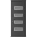 Front Exterior Prehung Metal-Plastic Door | Manux 8113 Antracite Grey | Office Commercial and Residential Doors Entrance Patio Garage W32" x H80" Right hand Inswing Antracite