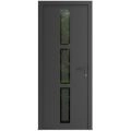 Front Exterior Prehung Metal-Plastic Door | Manux 8112 Matte Black | Office Commercial and Residential Doors Entrance Patio Garage W36" x H80" Left hand Inswing Antracite