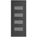 Front Exterior Prehung Metal-Plastic Door | Manux 8113 White Silk | Office Commercial and Residential Doors Entrance Patio Garage W36" x H80" Left hand Inswing Antracite