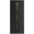 Front Exterior Prehung Metal-Plastic Door | Manux 8112 Matte Black | Office Commercial and Residential Doors Entrance Patio Garage W36" x H80" Left hand Inswing Black Matte