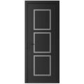 Front Exterior Prehung Metal-Plastic Door | Manux 8661 Antracite Grey | Office Commercial and Residential Doors Entrance Patio Garage W36" x H80" Right hand Inswing Black Matte