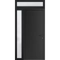 Front Exterior Prehung Metal-Plastic Door | Manux 8111 Antracite Grey | Side and Top Sidelite Transom | Office Commercial and Residential Doors Entrance Patio Garage 52" x 94" (W36+16" x H80+14") Left hand Inswing Black Matte