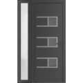 Front Exterior Prehung Metal-Plastic Door | Manux 8933 Matte Black | Side Sidelite Transom | Office Commercial and Residential Doors Entrance Patio Garage 50" x 80" (W36+14" x H80") Left hand Inswing Antracite