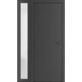 Front Exterior Prehung Metal-Plastic Door | Manux 8111 Antracite Grey | Side Sidelite Transom | Office Commercial and Residential Doors Entrance Patio Garage 50" x 80" (W36+14" x H80") Left hand Inswing Antracite