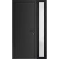 Front Exterior Prehung Metal-Plastic Door | Manux 8111 Antracite Grey | Side Sidelite Transom | Office Commercial and Residential Doors Entrance Patio Garage 50" x 80" (W36+14" x H80") Left hand Inswing Black Matte
