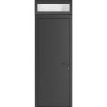 Front Exterior Prehung Metal-Plastic Door | Manux 8111 Matte Black | Top Sidelite Transom | Office Commercial and Residential Doors Entrance Patio Garage 36" x 94" (W36" x H80+14") Left hand Inswing Antracite