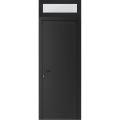 Front Exterior Prehung Metal-Plastic Door | Manux 8111 Walnut | Top Sidelite Transom | Office Commercial and Residential Doors Entrance Patio Garage 36" x 94" (W36" x H80+14") Right hand Inswing Black Matte