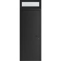 Front Exterior Prehung Metal-Plastic Door | Manux 8111 Matte Black | Top Sidelite Transom | Office Commercial and Residential Doors Entrance Patio Garage 36" x 94" (W36" x H80+14") Left hand Inswing Black Matte
