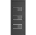 Front Exterior Prehung Metal-Plastic Door | Manux 8933 Walnut | Office Commercial and Residential Doors Entrance Patio Garage W36" x H80" Left hand Inswing Antracite