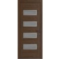 Front Exterior Prehung Metal-Plastic Door | Manux 8113 White Silk | Office Commercial and Residential Doors Entrance Patio Garage W36" x H80" Left hand Inswing Walnut