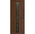 Front Exterior Prehung Metal-Plastic Door | Manux 8112 Matte Black | Office Commercial and Residential Doors Entrance Patio Garage W36" x H80" Left hand Inswing Walnut