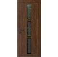 Front Exterior Prehung Metal-Plastic Door Frosted Glass / MANUX 8112 Walnut / Office Commercial and Residential Doors Entrance Patio Garage 32 x 80 (32" x 80") Right-hand Inswing Walnut
