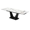 Dining Table PARMA 62(94)x35x29 Laminam Emperador Extra Laminam Invisible White