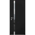 Front Exterior Prehung Aluminum Door / Cynex 6777 Brown / Entry Steel Metal Modern Painted W32+16"xH80+12" Left-hand Inswing Black