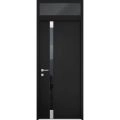 Front Exterior Prehung Aluminum Door / Cynex 6777 Brown / Entry Steel Metal Modern Painted W36+12"xH80+16" Right-hand Inswing Black