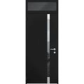 Front Exterior Prehung Aluminum Door / Cynex 6777 Brown / Entry Steel Metal Modern Painted W32+16"xH80+12" Right-hand Inswing Black