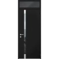 Front Exterior Prehung Aluminum Door / Cynex 6777 Brown / Entry Steel Metal Modern Painted W36+16"xH80+16" Right-hand Inswing Black