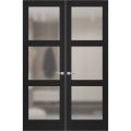 Hidden Double Doors | Lucia 2552 White Silk Concealed Metal Frame 36" x 80" (2* 18x80) Left-hand Inswing Black Matte