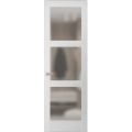 Hidden Door | Lucia 2552 Matte Black Concealed Metal Frame 18" x 80" Right-hand Inswing White Silk