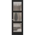 Hidden Door | Lucia 2552 Matte Black Concealed Metal Frame 18" x 80" Right-hand Inswing Black Matte