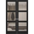 Hidden Double Doors | Lucia 2555 White Silk Concealed Metal Frame 36" x 80" (2* 18x80) Right-hand Inswing Black Matte