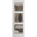 Hidden Door | Lucia 2555 Matte Black Concealed Metal Frame 18" x 80" Left-hand Inswing White Silk